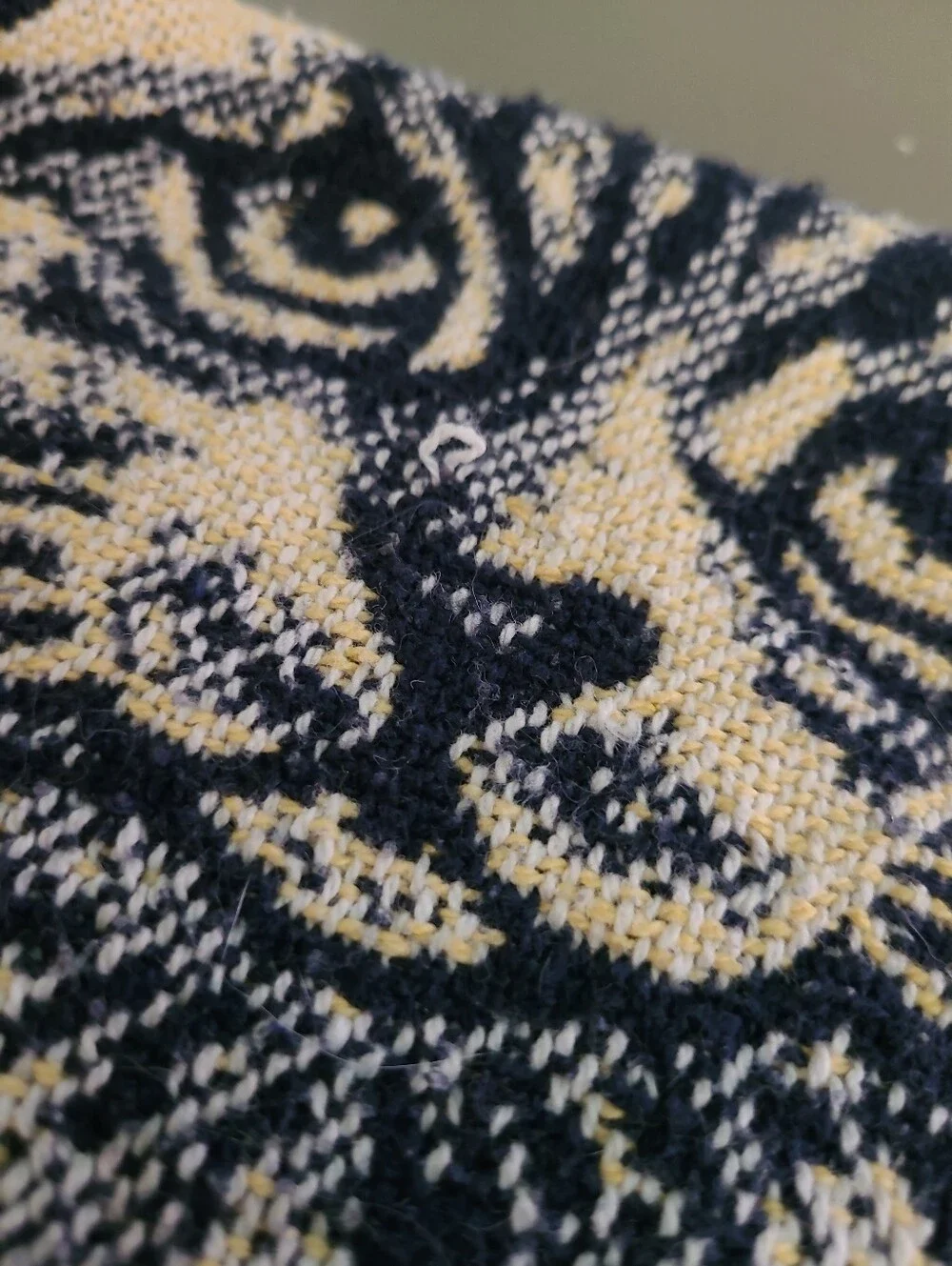 Cat Pattern Accent Throw Pillow Cover - Navy and Cream